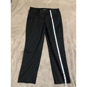 Liz Claiborne Career Size 8 Black with White Polka Dot Crop Pants